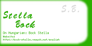 stella bock business card